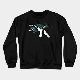 sleepy black dog-vector art Crewneck Sweatshirt